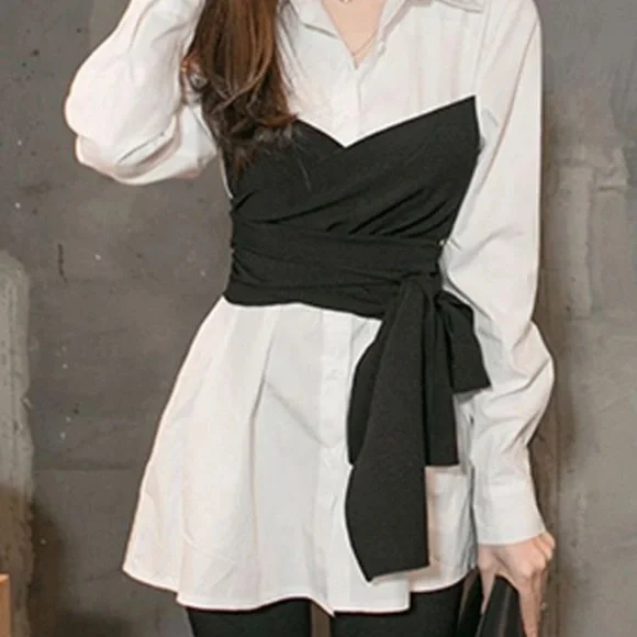 NWT Chicwish Mock Two-Piece Long-Sleeve Top - Picture 4 of 14